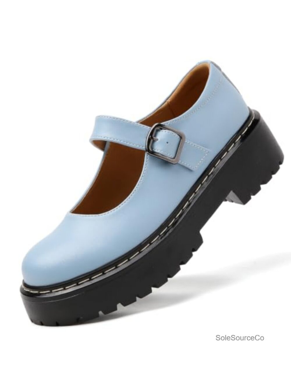 Chunky Platform Mary Jane Shoes Women's Flats with Memory Foam Insole
